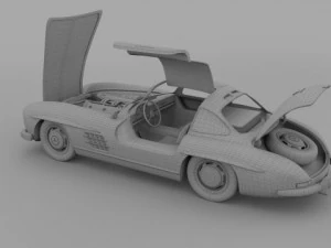 fully modelledrigged mercedes 300sl gullwing 3D Model