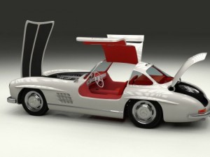 fully modelledrigged mercedes 300sl gullwing 3D Модель