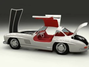 fully modelledrigged mercedes 300sl gullwing 3D Model