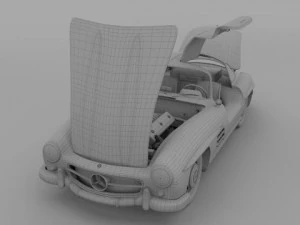 fully modelledrigged mercedes 300sl gullwing 3D Model
