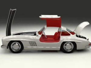 fully modelledrigged mercedes 300sl gullwing 3D Model