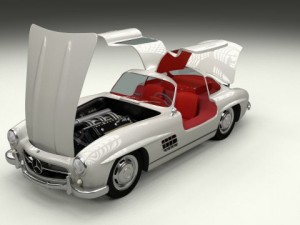 fully modelledrigged mercedes 300sl gullwing 3D Модель