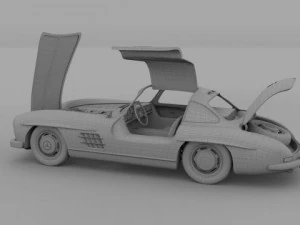fully modelledrigged mercedes 300sl gullwing 3D Model