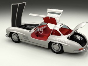 fully modelledrigged mercedes 300sl gullwing 3D Модель