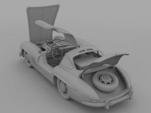 fully modelledrigged mercedes 300sl gullwing 3D Модель