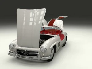 fully modelledrigged mercedes 300sl gullwing 3D Model