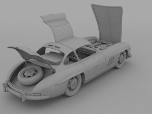 fully modelledrigged mercedes 300sl gullwing 3D Модель