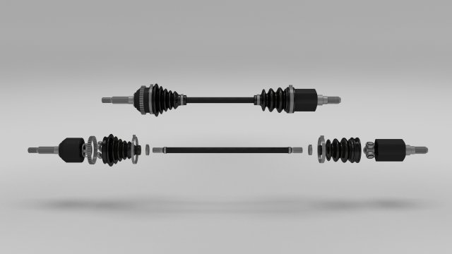 exploded half axle Modèle 3D .c4d .max .obj .3ds .fbx .stl .blend 