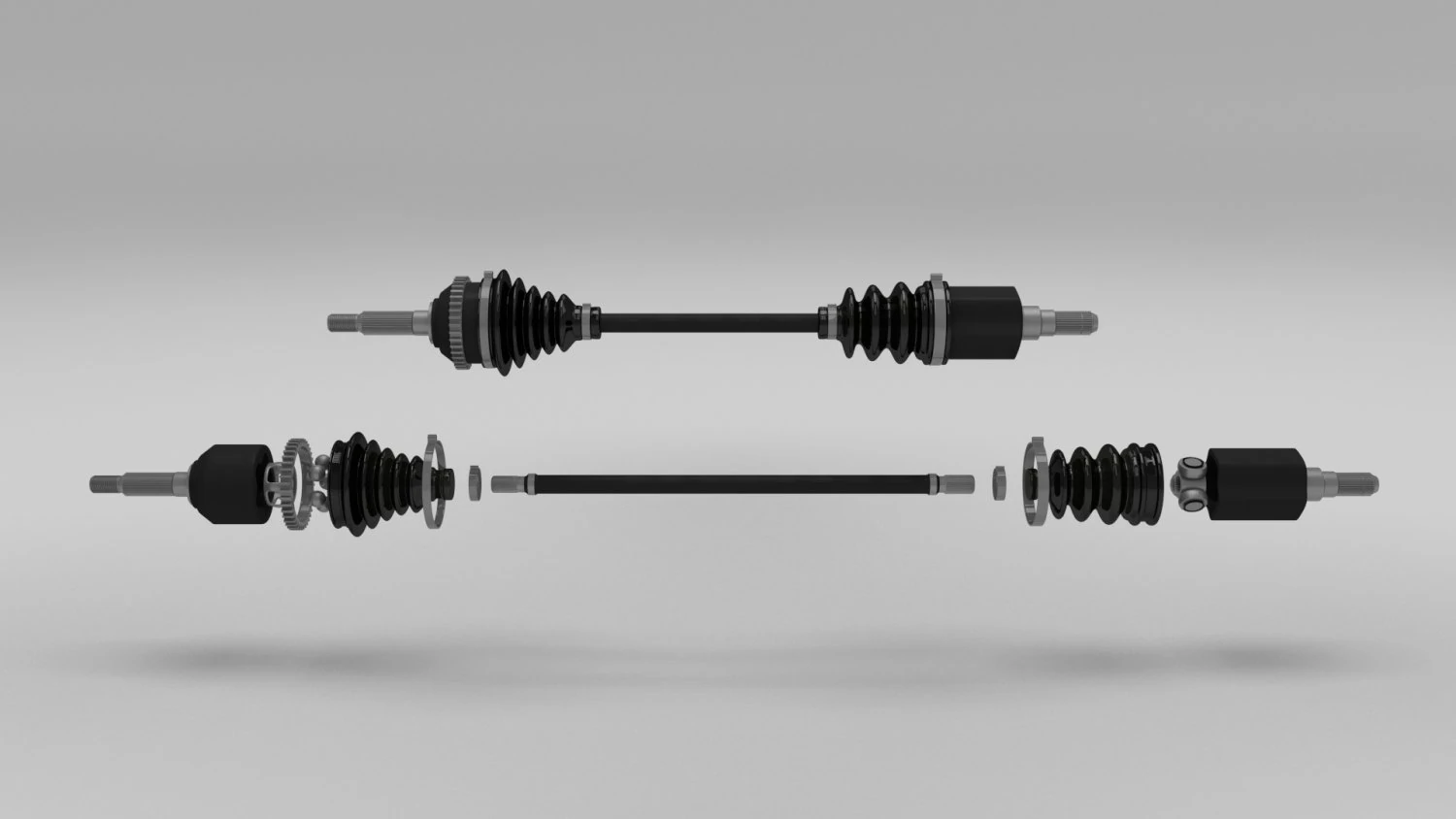 exploded half axle 3D Model .c4d .max .obj .3ds .fbx .stl .blend 