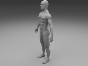 muscular human male clay model Modèle 3D