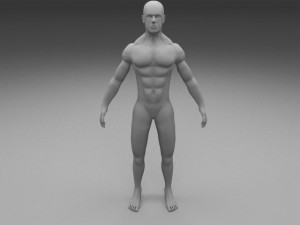 muscular human male clay model Modello 3D