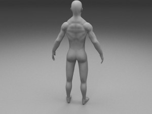 muscular human male clay model Modello 3D