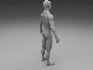muscular human male clay model Modello 3D