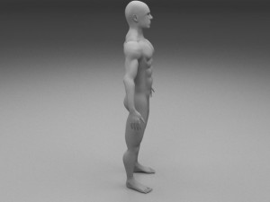 muscular human male clay model Modello 3D
