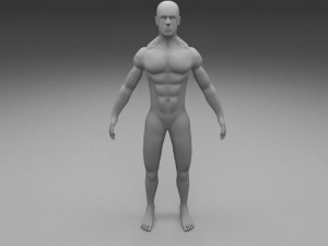 muscular human male clay model Modello 3D
