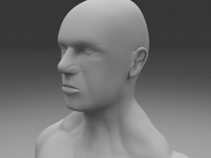 muscular human male clay model Modello 3D