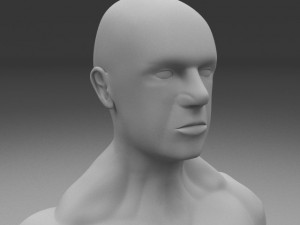 muscular human male clay model Modello 3D