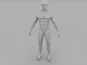 muscular human male clay model Modello 3D