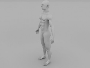 muscular human male clay model Modello 3D