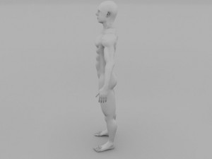 muscular human male clay model Modello 3D