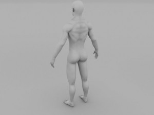 muscular human male clay model Modello 3D