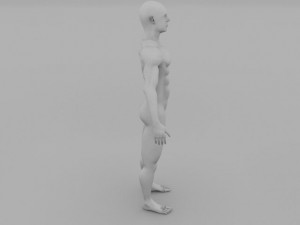 muscular human male clay model Modello 3D