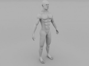 muscular human male clay model Modello 3D
