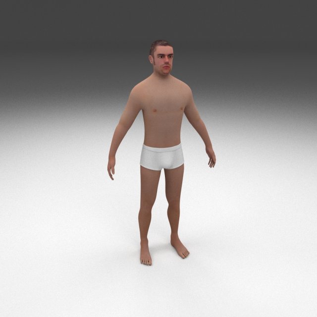 Chinese Man Underwear 3D Model $159 - .3ds .blend .c4d .fbx .max