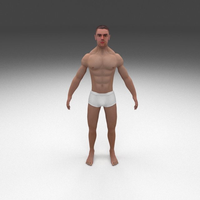 8k muscular human male 3D-Modell .c4d .max .obj .3ds .fbx .stl .blend 