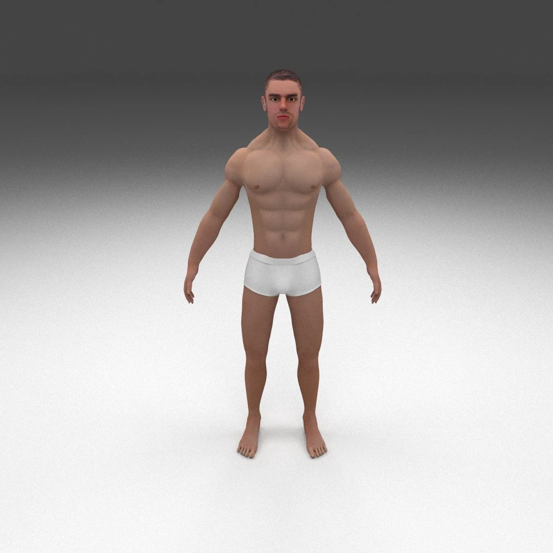 8k muscular human male 3D Model .c4d .max .obj .3ds .fbx .stl .blend 