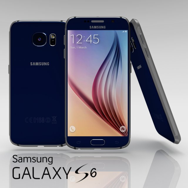 samsung galaxy s6 sapphire black 3D Модель .c4d .max .obj .3ds .fbx .stl .blend 