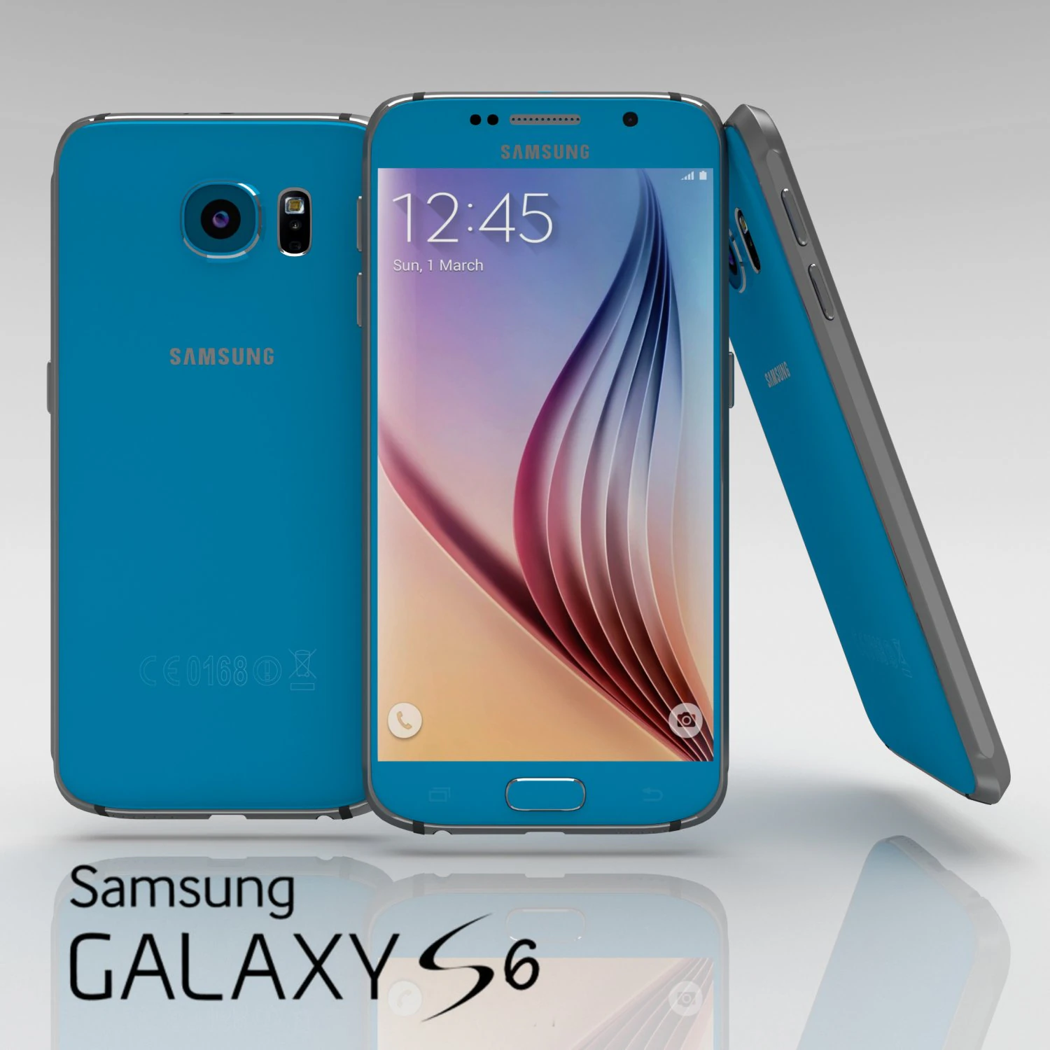 samsung galaxy s6 topaz blue 3D Model .c4d .max .obj .3ds .fbx .stl .blend 