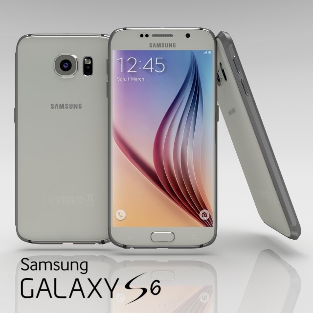 samsung galaxy s6 white pearl Modelo 3D .c4d .max .obj .3ds .fbx .stl .blend 