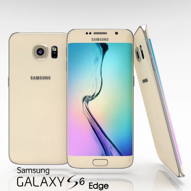 samsung galaxy s6 edge gold platinum Model 3D .c4d .max .obj .3ds .fbx .stl .blend 