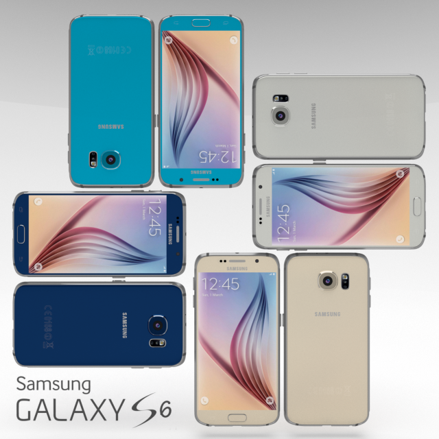 samsung galaxy s6 all color pack 3Dモデル .c4d .max .obj .3ds .fbx .stl .blend 