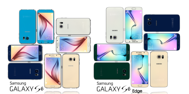 samsung galaxy s6 and s6 edge all color pack Model 3D .c4d .max .obj .3ds .fbx .stl .blend 