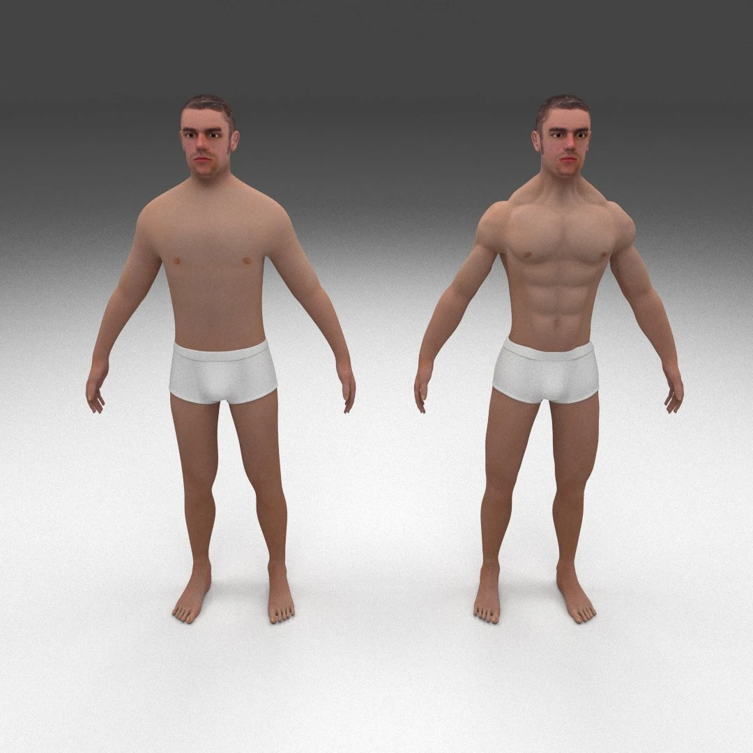 human male pack 3D Model .c4d .max .obj .3ds .fbx .stl .blend 
