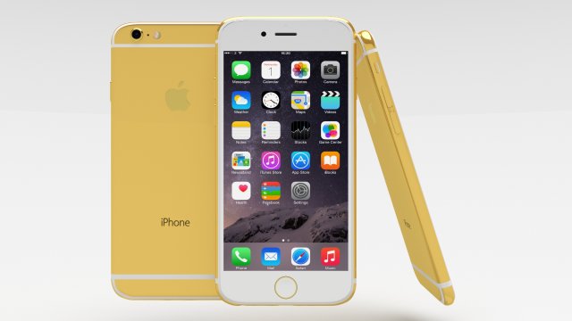 iphone 6 gold plated 3D Model .c4d .max .obj .3ds .fbx .stl .blend 