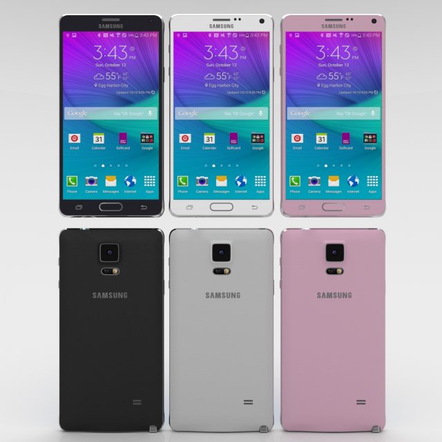 samsung galaxy note 4 pack 3D मॉडल .c4d .max .obj .3ds .fbx .stl .blend 