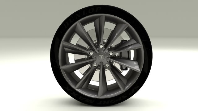 tesla model s wheel Model 3D .c4d .max .obj .3ds .fbx .stl .blend 