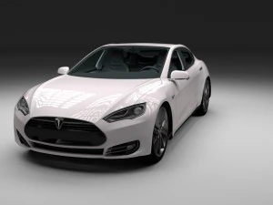 tesla model s with chassis-interior 3D Model
