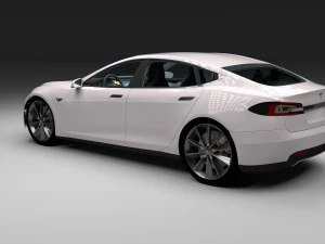 tesla model s with chassis-interior 3D Model