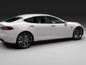 tesla model s with chassis-interior 3D Model