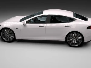 tesla model s with chassis-interior 3D Model