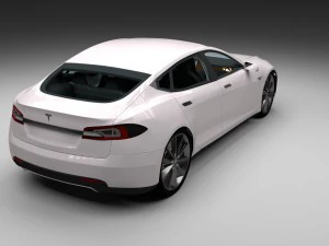tesla model s with chassis-interior 3D Model