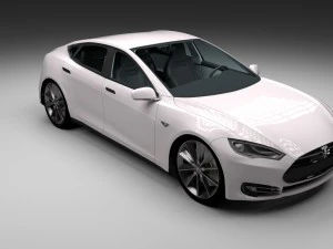 tesla model s with chassis-interior 3D Model