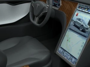 tesla model s with chassis-interior 3D Model