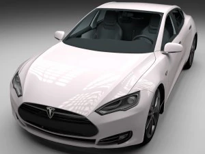 tesla model s with chassis-interior 3D Model