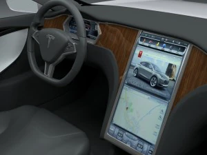 tesla model s with chassis-interior 3D Model