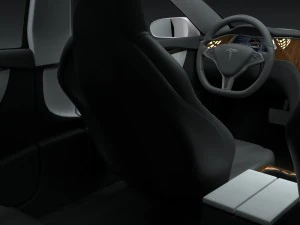 tesla model s with chassis-interior 3D Model
